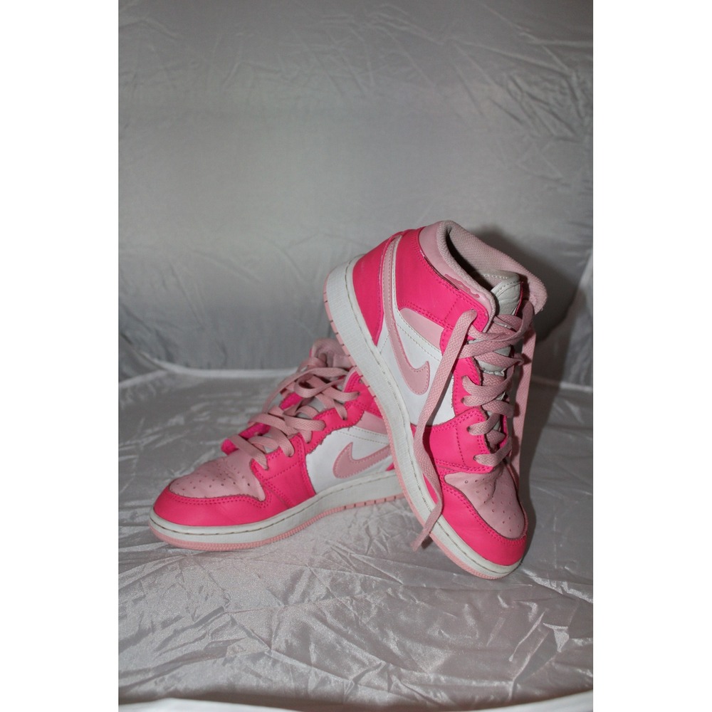 Nike Air Jordan 1 Mid GS Fierce Pink‎ White FD8780-116 Size 3.5Y